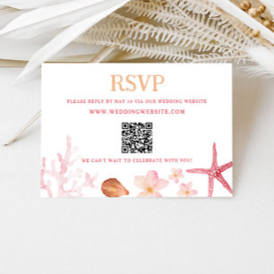 Tropical Destination Wedding QR Code Enclosure Card