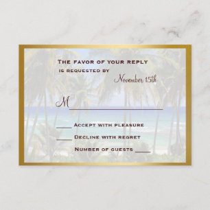 Tropical Destination Wedding RSVP Card