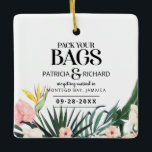 Tropical Destination Wedding Save The Date Ceramic Ornament<br><div class="desc">Tropical Destination Wedding Save The Date Ceramic Ornament</div>