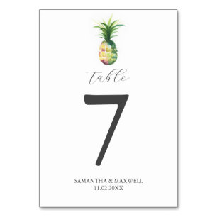 Tropical Destination Wedding Table Number