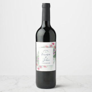 Tropical Destination Wedding Wine Label