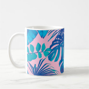 Tropical digital paper stripes stars coffee mug