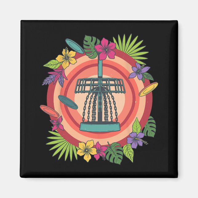 Tropical Disc Golf Sket Flying Disc Scene  Magnet (Front)