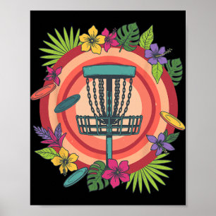 Tropical Disc Golf Sket Flying Disc Scene Poster