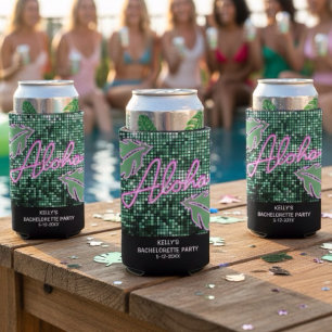 Tropical Disco Bachelorette Party Neon Seltzer Can Cooler