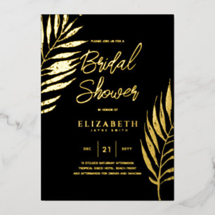 Tropical Disco BRIDAL SHOWER Gold Bling Leaves