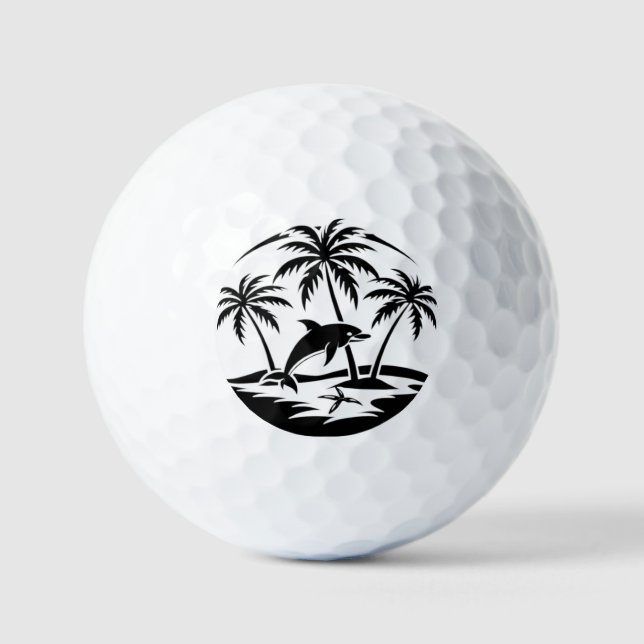 Tropical Dolphin Paradise Golf Balls (Front)