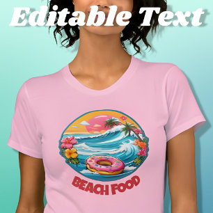 Tropical Doughnut Beach Food Editable T-Shirt