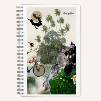 Tropical dreamlike conceptual collage notebook