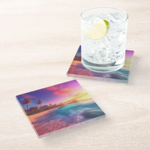 Tropical Dreamscape Glass Coaster