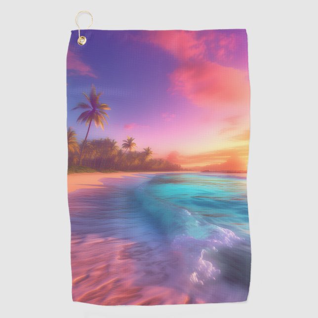 Tropical Dreamscape Golf Towel (Front)