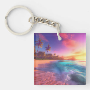 Tropical Dreamscape Key Ring