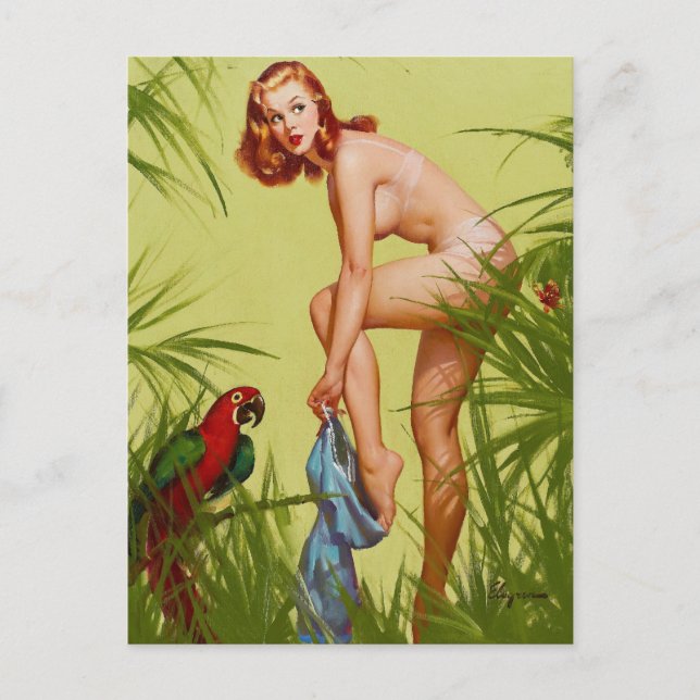 Tropical Dressing Pin Up Postcard (Front)