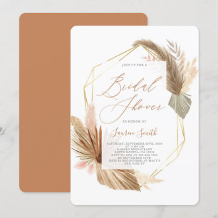 Tropical dried foliage bridal shower invitation