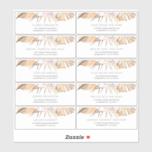 Tropical Dried Leaves Guest Names Address Labels