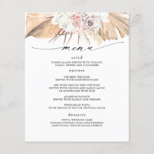 Tropical Dried Palm Leaves Menu