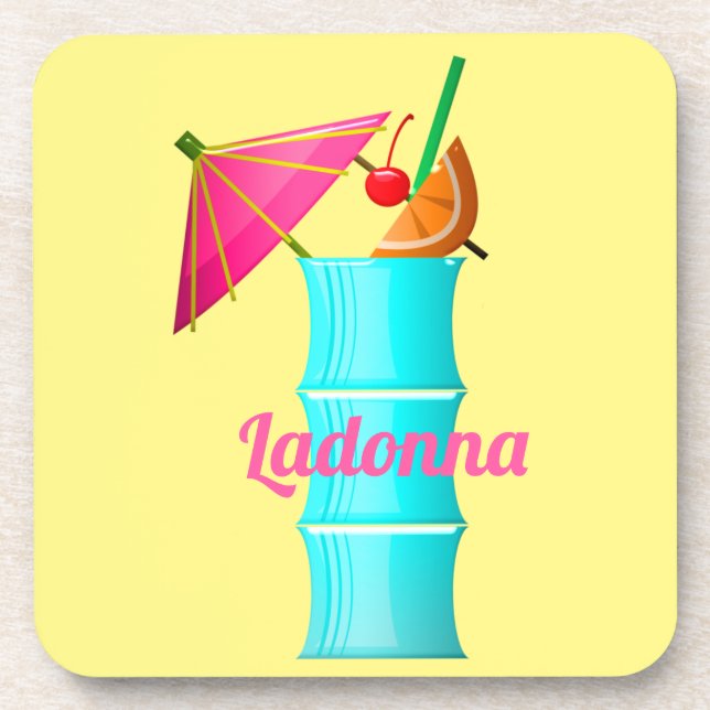 Tropical drink colourful summer Hawaiian cocktail Coaster (Front)