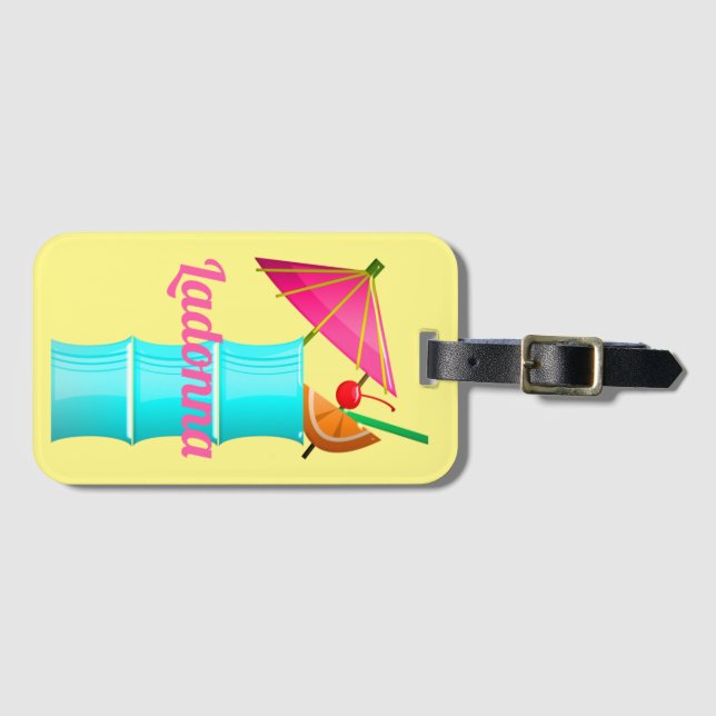 Tropical drink colourful summer Hawaiian cocktail Luggage Tag (Front Horizontal)