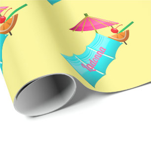 Tropical drink colourful summer Hawaiian cocktail Wrapping Paper