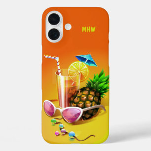 Tropical Drink custom monogram phone cases