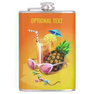 Tropical Drink custom name & text flask