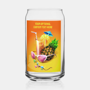 Tropical Drink custom text Can Glass