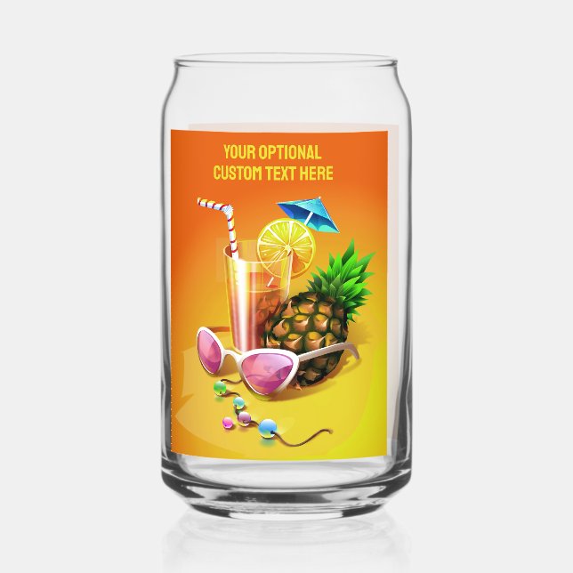 Tropical Drink custom text Can Glass (Front)