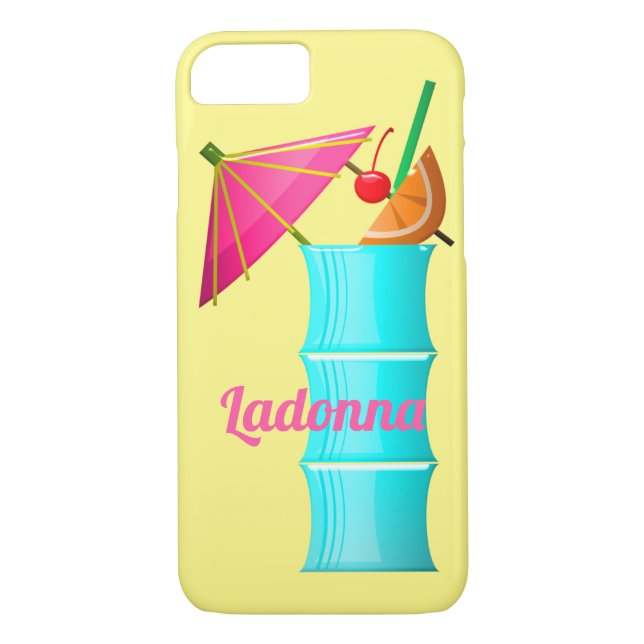 Tropical drink Hawaiian cocktail yellow blue pink  Case-Mate iPhone Case (Back)