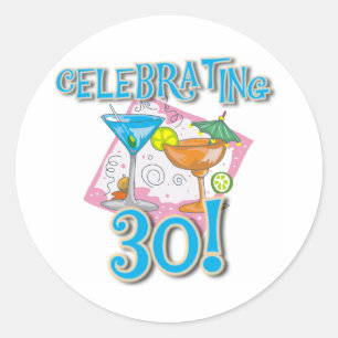 Tropical Drinks Celebrating 30 Classic Round Sticker