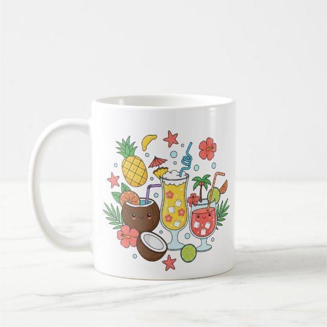 Tropical Drinks – Cute Summer Cocktail Mug (Left)