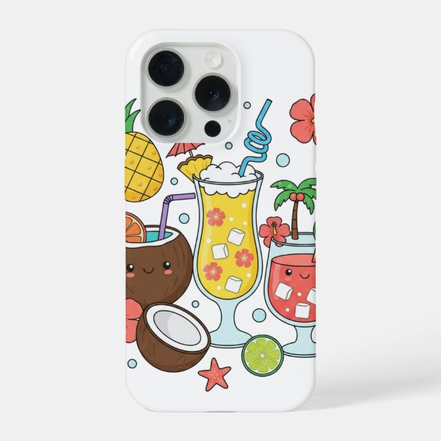 Tropical Drinks – Cute Summer Cocktail Phone Case (Back)