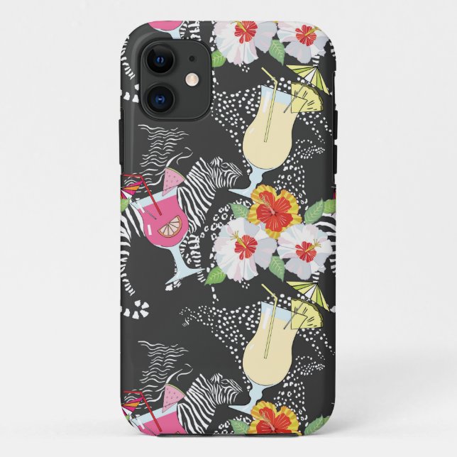Tropical Drinks With Animals Case-Mate iPhone Case (Back)