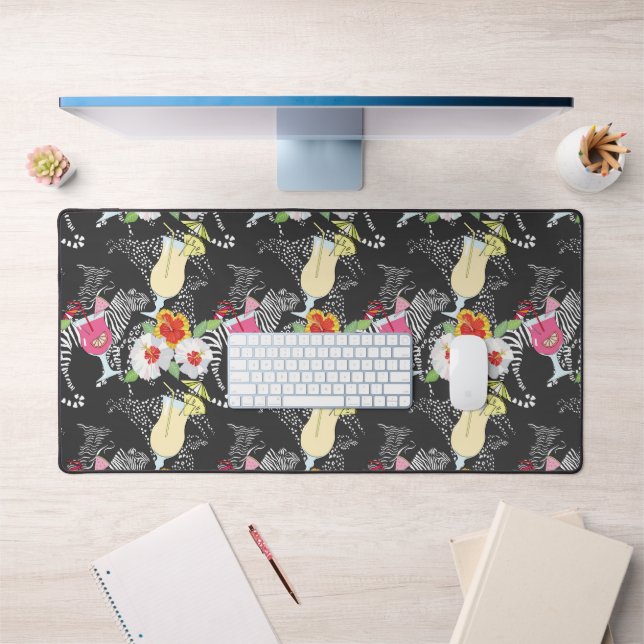 Tropical Drinks With Animals Desk Mat (Office 1)