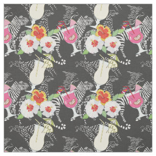Tropical Drinks With Animals Fabric