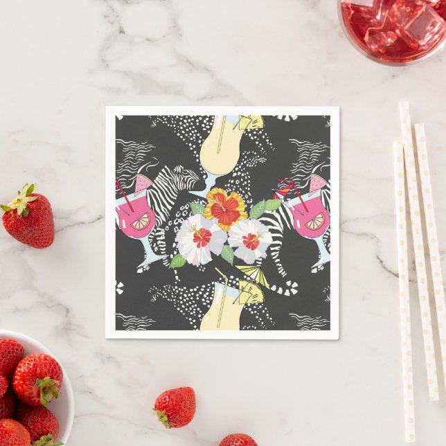 Tropical Drinks With Animals Napkin (Insitu)