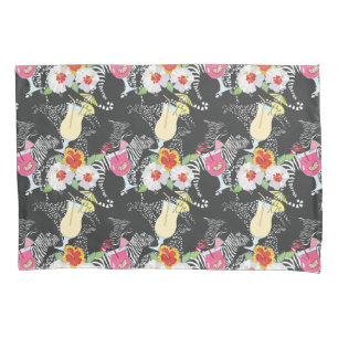 Tropical Drinks With Animals Pillowcase