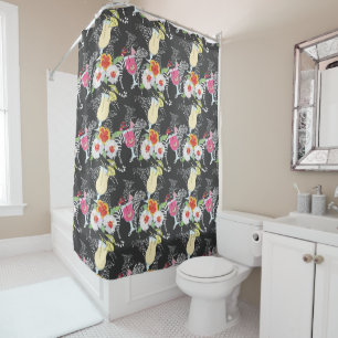 Tropical Drinks With Animals Shower Curtain