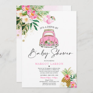 Tropical Drive By Baby Shower Pineapple Drive Thru Invitation