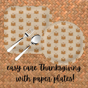 Tropical Earth Tones Island Palm All-Over Print Paper Plate