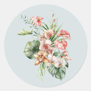 Tropical Elegance Anthurium Wedding Sticker