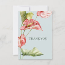 Tropical Elegance Anthurium Wedding Thank You Card