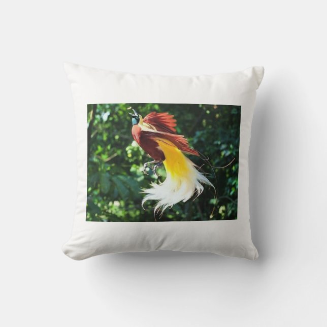 Tropical Elegance – Bird of Paradise Throw Pillow (Front)