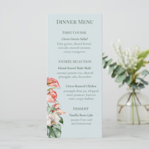 Tropical Elegance Floral Wedding Dinner Menu