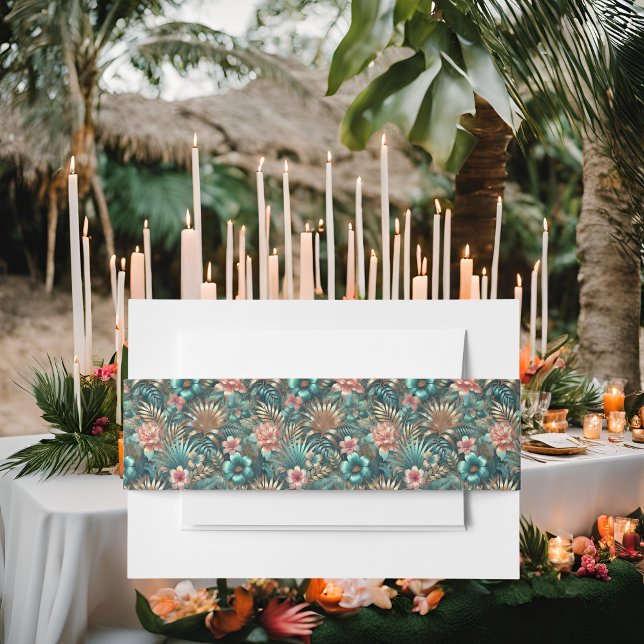 Tropical Elegance Invitation Belly Band (Creator Uploaded)