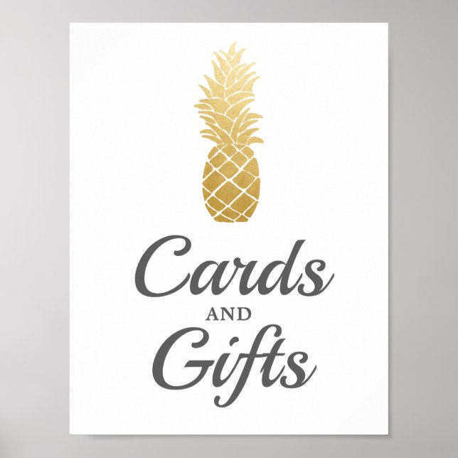 Tropical Elegance | Pineapple Cards And Gifts Sign (Front)
