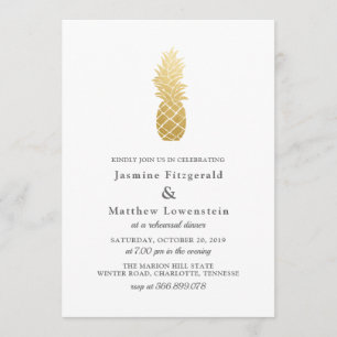 Tropical Elegance Pineapple Rehearsal Dinner Invitation