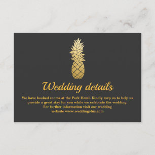 Tropical Elegance Pineapple Wedding Details Invitation