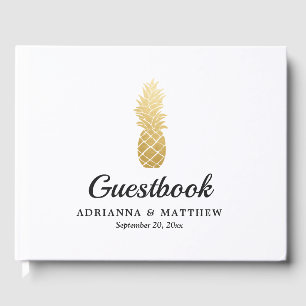 Tropical Elegance   Pineapple Wedding Guestbook