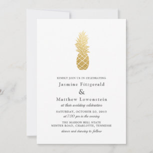 Tropical Elegance   Pineapple Wedding Invitation
