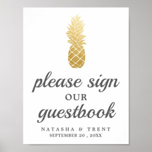 Tropical Elegance Pineapple Wedding Sign